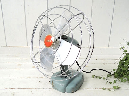 ZERO 1950s〜水色・ヴィンテージ・ファン・扇風機・ミッドセンチュリー・工業系 USA