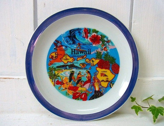 【Hawaii】ハワイ・陶器製・ヴィンテージ・ウォールプレート/飾り皿