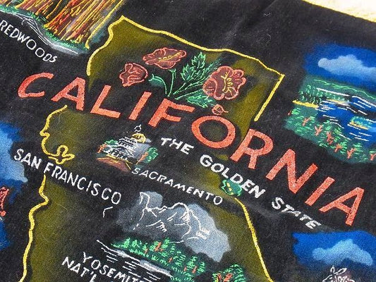 【カリフォルニア】ゴールデンゲート・ヴィンテージ・スーベニア・クッションカバー/ピロケース・生地