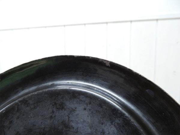 【黒色・ホーロー製】アンティーク・両手鍋・鍋/アウトドア/キッチン雑貨/キャンプ