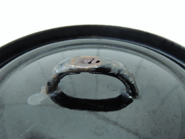 【黒色・ホーロー製】アンティーク・両手鍋・鍋/アウトドア/キッチン雑貨/キャンプ