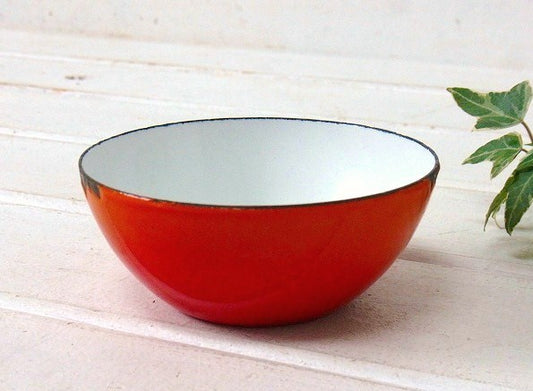 赤色グラデーション・小さなアンティーク・ホーローボウル USA