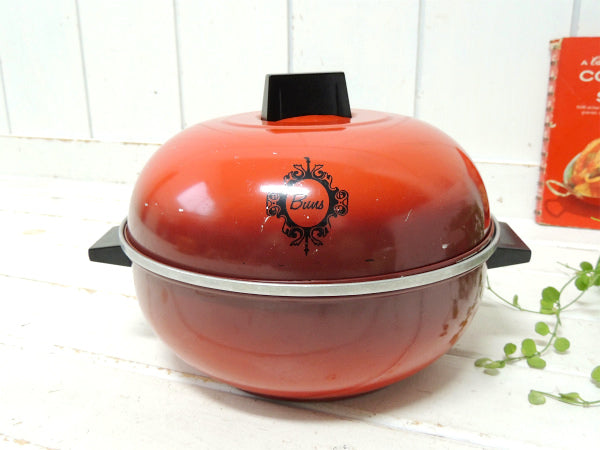 WEST BEND 赤色・60's~ヴィンテージ・両手鍋・蒸し器・ミッドセンチュリー・暖炉