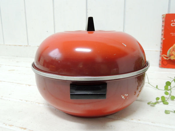 WEST BEND 赤色・60's~ヴィンテージ・両手鍋・蒸し器・ミッドセンチュリー・暖炉