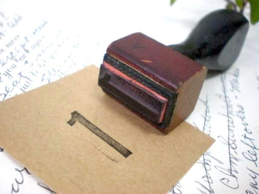 【ナンバー・1・数字】木製・スタンプ・文房具・ステーショナリー・アンティーク&ヴィンテージ