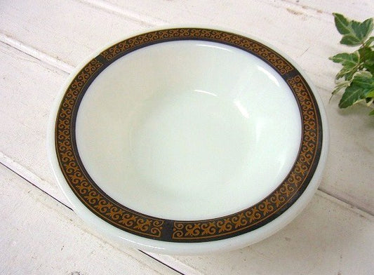 【PYREX】パイレックス・ユリの紋章・フリーダリー柄・スープボウル/スープ皿