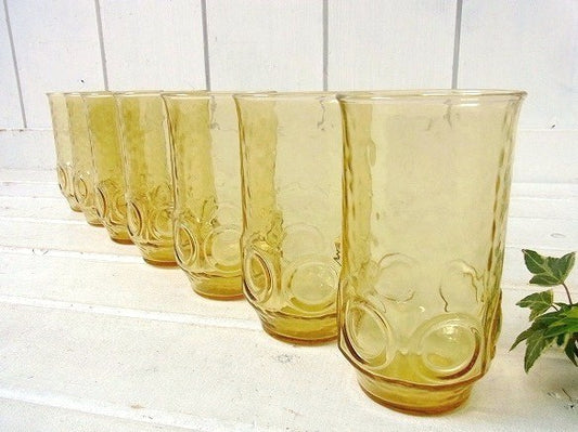 アンバー色・デッドストック・ヴィンテージ・グラス/タンブラー USA