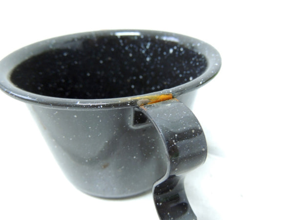 ブラック×ホワイト ヴィンテージ ホーローカップ 琺瑯 エナメルウェア アウトドア キャンプ USA