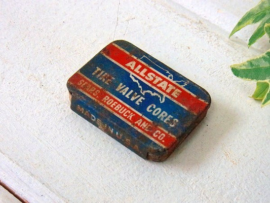 【Sears】シアーズ・タイヤバルブ・小さなヴィンテージ・ティン缶(バルブ付き) USA