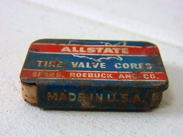 【Sears】シアーズ・タイヤバルブ・小さなヴィンテージ・ティン缶(バルブ付き) USA