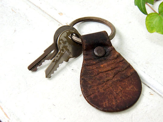 FUEL HILLMAN 鍵 ビンテージ・レザーキーホルダー・革製・キー2本付き・USA