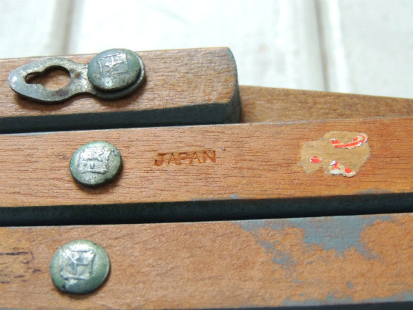 水色 グレー 木製・壁掛け・ジャバラ式・アンティーク・ハットラック・コートフック・インテリア USA