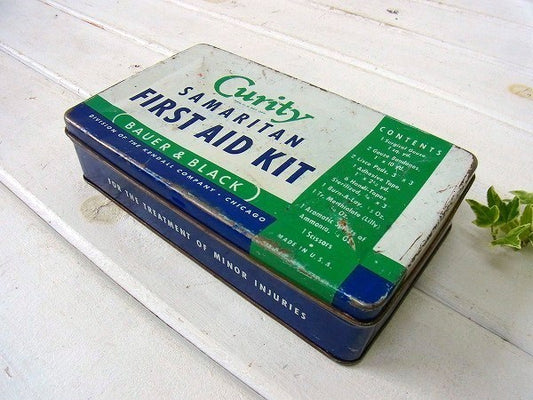 【Curity】ヴィンテージ・ファーストエイドキット/救急箱/ティン缶 USA