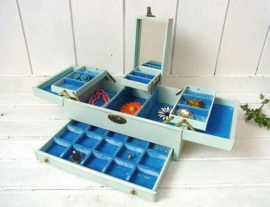 【CHENEY】イギリス製・鍵付き・アンティーク・ジュエリーボックス/ジュエリーケース/宝石箱