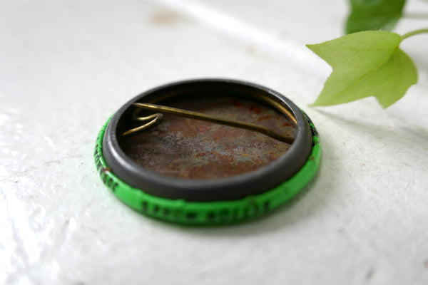 スマイル THE WOFFER ヌード サンフランシスコ ヴィンテージ・グリーン・缶バッジ USA