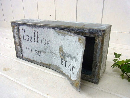 ピストル用・ミリタリー・ブリキ製・ヴィンテージ・銃弾ボックス/ブリキ缶 USA