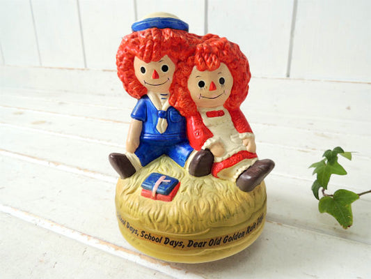 ラガディアン&アンディ 1972年 陶器製 回転式 ヴィンテージ オルゴール キャラクター Chadwick Miller