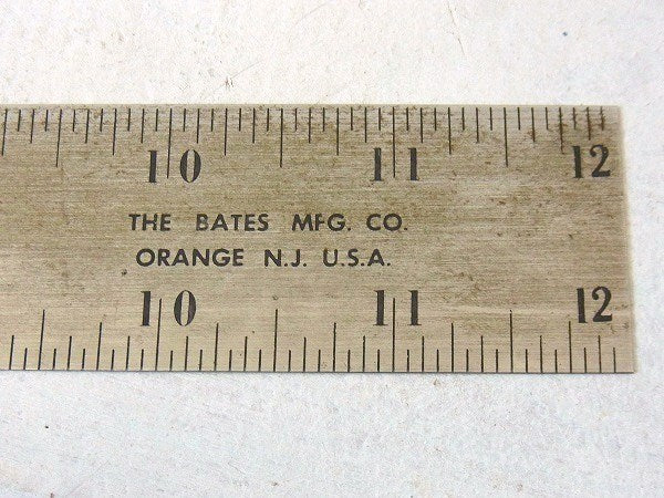 【BATES NATIONAL RULE】メタル製・ヴィンテージ・ルーラー/定規/ものさし USA
