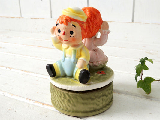 ラガディ アン&アンディ 陶器製・回転式・60's・ヴィンテージ・オルゴール・キャラクター USA