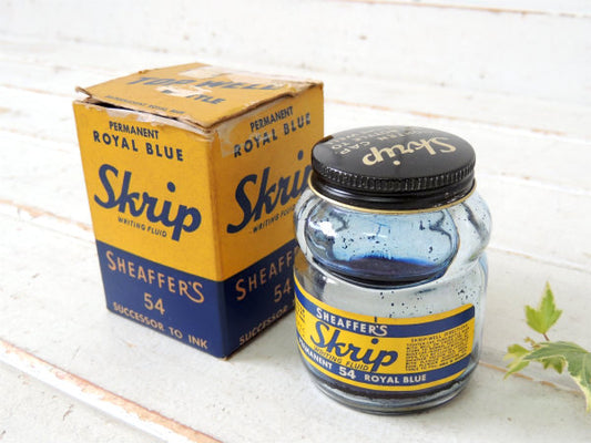BIGサイズ・Skrip シェーファー・紙箱・ガラス製・ヴィンテージ・インクボトル・瓶・USA