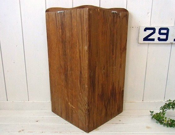木製・アンティーク・2段コーナーシェルフ/飾り棚/ウォールシェルフ USA