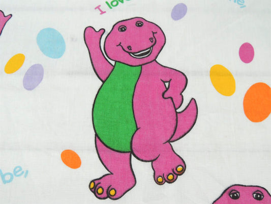【バーニー&フレンズ】Barney & Friends・恐竜柄・ユーズドシーツ(フラットタイプ)