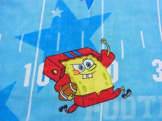 【スポンジボブ】アメフト柄・キャラクター生地・ユーズドシーツ(ボックスタイプ)
