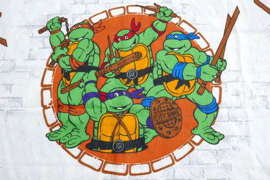 ミュータントタートルズ アメコミ 亀の忍者 ヴィンテージ ユーズドシーツ フラットタイプ USA