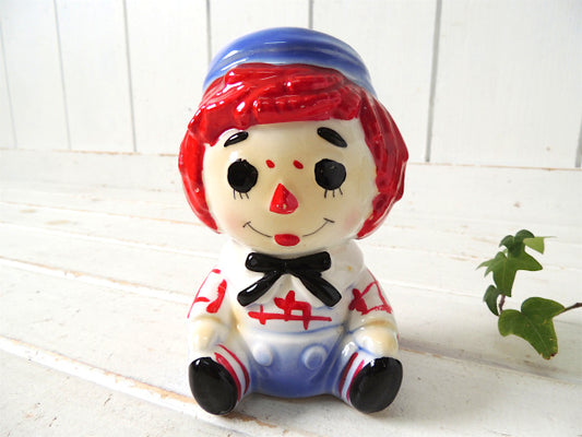 【ラガディ アンディ】ハンドペイント・陶器製・70'sヴィンテージ・プランター・鉢・ペン立て