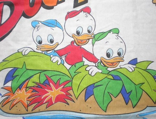 USA ディズニー・ダックテイルズ・キャラクター生地・ユーズドシーツ(フラット)