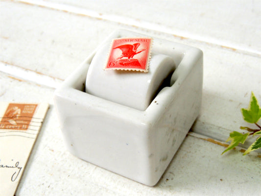 SENGBUSCH ホワイト 陶器製・アンティーク・スタンプモイスチャー 切手ぬらし(S)USA