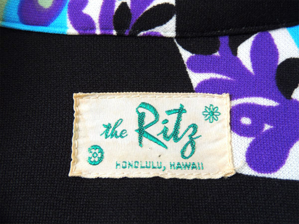 【the Ritz】50~60s・生地ボタン・ヴィンテージ・アロハシャツ・ハワイアンシャツ・サイケ柄