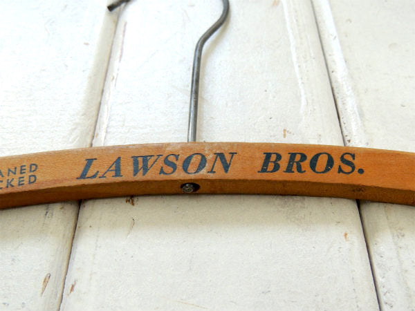 【LAWSON BROS】カリフォルニア・クリーニング店・アドバタイジング・ビンテージ・木製ハンガー