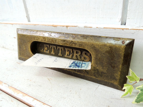 LETTERS 真鍮製 アンティーク レターポスト レタースロット 郵便受け USA エクステリア