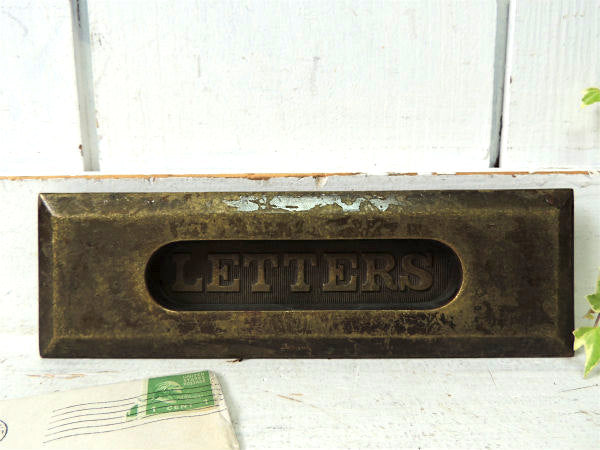 LETTERS 真鍮製 アンティーク レターポスト レタースロット 郵便受け USA エクステリア