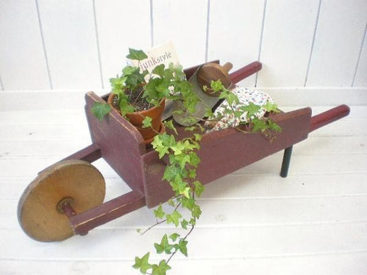 アンティーク 木製・ガーデニング手押し車/一輪車 USA