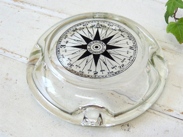 羅針盤 MARINER'S COMPASS・ヴィンテージ・灰皿・マリン柄・USA