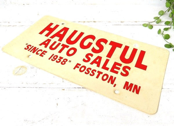 ミネソタ州 AUTO SALES 1938 ビンテージ 老舗 自動車屋 OLD ナンバープレート サイン 看板 アメ車
