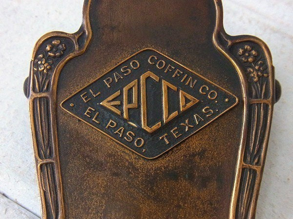 EL PASO COFFIN CO 真鍮製 オールド アンティーク ノベルティ クリップ ペーパークリップ USA