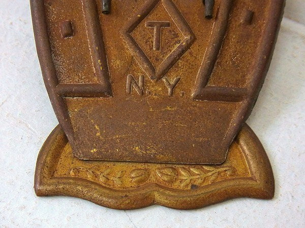 馬の蹄鉄 王冠 真鍮製 オールド アンティーク ノベルティ クリップ ペーパークリップ USA