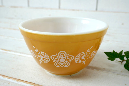 PYREX オールドパイレックス バタフライゴールド ヴィンテージ ミキシングボウル Sサイズ 食器