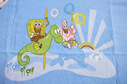 スポンジボブ&パトリック イルカ タツノオトシゴ スケートボード ユーズドシーツ 布団カバー