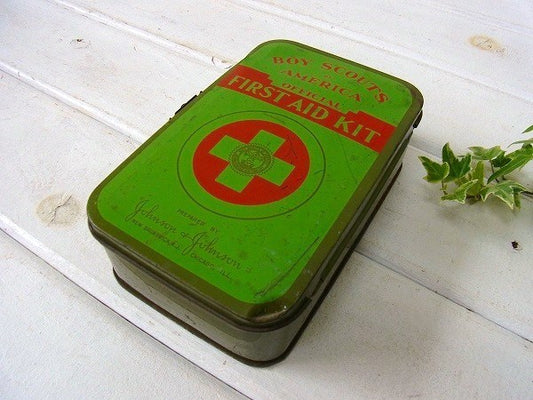 【ジョンソン&ジョンソン】ボーイスカウト・ヴィンテージ・救急箱/ティン缶 USA