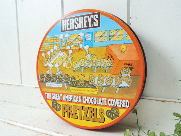 【HERSHEY'S】ハーシーチョコレート×プレッツェル・ヴィンテージ・ティン缶/ブリキ缶 USA