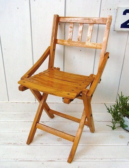 子供用・キッズ・木製・アンティーク・フォールディング チェア 子供