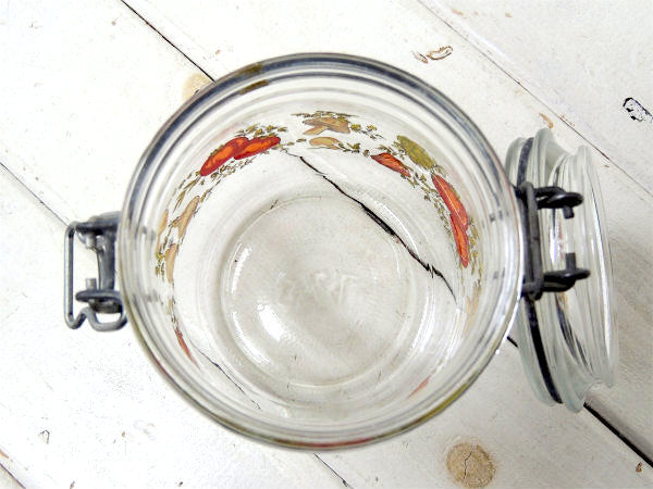 ARC フランス・ベジタブル・キノコ・70's ヴィンテージ・ガラスジャー・保存瓶・ガラス 瓶(小)