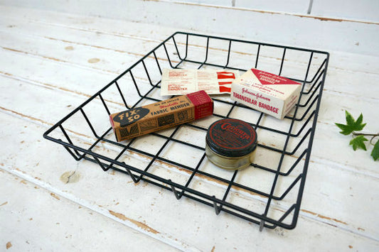 ワイヤー ブラック ヴィンテージ 書類トレイ デスクトレイ ワイヤートレイ カゴ バスケット