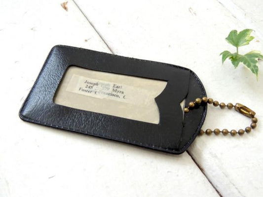 USA・ヴィンテージ・カバン&スーツケース用・ネームタグ・名札・ボールチェーン付き