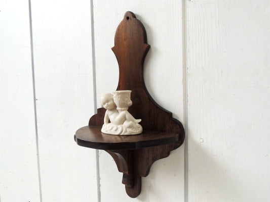 【アーリーアメリカン】レトロモダン・木製・アンティーク・ウォールシェルフ・飾り棚・棚受け USA