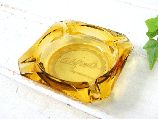 【サンフランシスコ・alfred's】レストラン・アンバーガラス・ビンテージ・アドバタイジング・灰皿